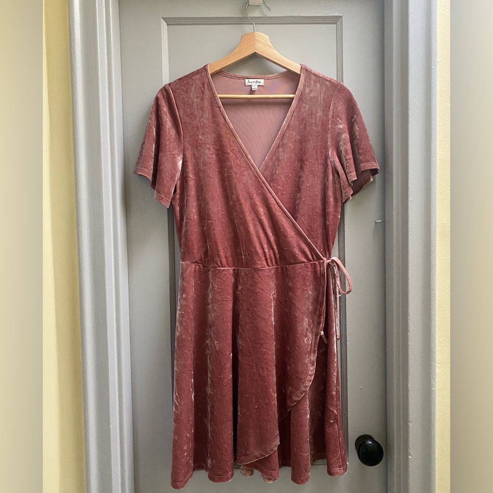 Pink velvet wrap dress - Nordstrom